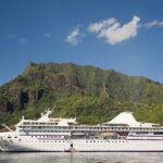 A cruise ship in moorea harbour